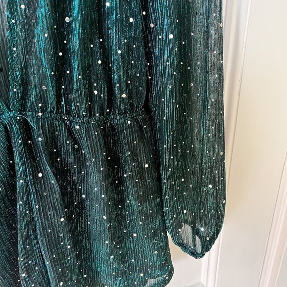 sheer teal sequin romper - Picture 8 of 9